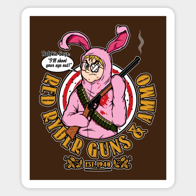 Red Ryder Guns & Ammo Sticker by mikehandyart